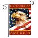 Patriotic 4th of July God Bless America Large Garden Flag Stars Stripes Hearts Double Sided Independence Day Memorial Day Yard Welcome Outdoor Decor 12.5x18 In House Flag