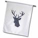 Dark blue black white polka dot Deer head silhouette stag with antlers 12 x 18 inch Garden Flag fl-179699-1