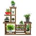 YouLoveIt Wood Plant Stand Wooden Flower and Plant Display Stand Flower Stand Rack Tall Plant Shelf for Indoors Outdoor Home Garden Office Decor