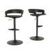 BenJara 30 in. Coco Patio Airlift Bar Stools with Wicker Frame Espresso Brown - Set of 2