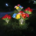 2PCS Outdoor Solar Garden Stake Lights with 14 Rose Flowers LED Flower Solar Powered Lights Waterproof Multi-Color Solar Lights