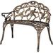 Bilot 38.5 Patio Park Garden Outdoor Metal Rose Bench Cast Iron Cast Aluminium Frame Antique Finish Chair Accented Lawn Front Porch Yard Decor Deck Furniture for 2 Person Seatï¼ŒBronze