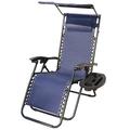 Meghna Folding Recliner Adjustable Zero Gravity Lounge Chair Patio Headrest with Shade Canopy Cup Holders