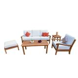 Napa 5 Pc Sofa Set: Sofa Lounge Chair Ottoman Coffee Table & Side Table With Cushions in Sunbrela Fabric #57003 Canvas White