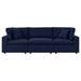 Modular Lounge Deep Sofa Sunbrella Blue Navy Fabric Modern Contemporary Outdoor Patio Balcony Cafe Bistro Garden Furniture Hotel Hospitality