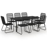 vidaXL Patio Dining Set Seat Black/Oak and Black 3/5/7/9 Piece Multi Sizes