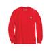 Carhartt Men's Loose Fit Heavyweight Long Sleeve Pocket T-Shirt, Fire Red Heather SKU - 340737