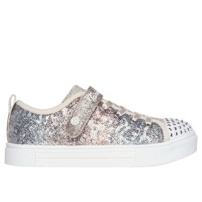 Skechers Girl's Twinkle Toes: Twinkle Sparks - Sequin Flash Sneaker | Size 12.0 | Silver/Gold | Textile/Synthetic