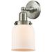 Austere Bell 5" Wide Brushed Satin Nickel Bath Vanity Light w/ White S