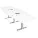 Skutchi Designs, Inc. 12 Ft Hexagon Shaped Powered Conference Table w/ T Bases Wood/Metal in White | 29 H x 144 W x 45 D in | Wayfair