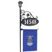 Address America Park Place Oval Reflective Double-Sided Address Sign w/ Air Force Flag & Solar Light- 58" Plastic in Black | Wayfair AS-PPFL-58SLAF