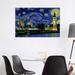 East Urban Home London, England Starry Night Skyline - Graphic Art Print Canvas/Metal in Blue/Yellow | 40 H x 60 W x 1.5 D in | Wayfair