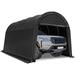 EROMMY 12 Ft. W x 20 Ft. D Garage Heavy Duty Carport Portable Garage Storage Shed Canopy, Vehicle Ports in Black | Wayfair YYCP-003SG