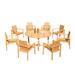 Teak Smith Oval 8 - Person 94" Long Teak Outdoor Dining Set Wood/Teak in Brown/White | 94 W x 40 D in | Wayfair DSClipper_94MasOval_9_AA_3