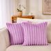 Everly Quinn Faux Fur Striped Cushion Pillow Cover | Throw Cushion Covers | 20X20 In | 20 H x 20 W x 5 D in | Wayfair