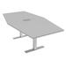 Skutchi Designs, Inc. 6X4 Hexagon Shaped Conference Table w/ T Bases Power & Data Wood/Metal in Gray | 29 H x 71.5 W x 45.25 D in | Wayfair