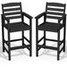 Winston Porter Kellem 3 Piece Seating Group Outdoor Bar Set in Black | Wayfair 70A96B8A39F7432F9F6806145EA95C71