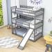 Harriet Bee Ifor Twin Over Triple/Quad Bunk Bed w/ Shelves in Gray | 77 H x 40 W x 77 D in | Wayfair 337FC216AC214365B3EED71E35A13B58