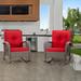 Red Barrel Studio® Flecia Wicker Outdoor Rocking Chair red | 33.46 H x 28.35 W x 33.46 D in | Wayfair 5C09D81F895646388907A4FF7A87F869