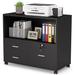 Latitude Run® Kamarius 3 Drawer Mobile Lateral Filing Cabinet Wood in Black | 25.98 H x 31.5 W x 15.75 D in | Wayfair