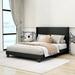 Ebern Designs Persley Upholstered Bed Linen in Black | 43.46 H x 61.69 W x 81.89 D in | Wayfair 8649EDFA4A8648819F8F9D92E64B5027