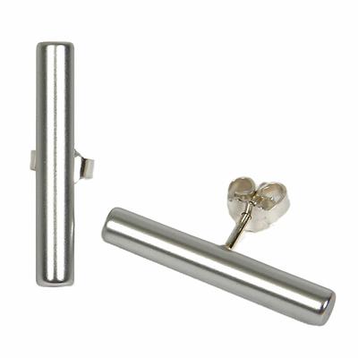 Paar Ohrstecker DEMARIE "eloxiertes Aluminium silberfarben", Damen, Gr. ONE-SIZE, Metall, silber (silbergrau), Ohrringe 