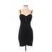 Bebe Cocktail Dress - Sheath Sweetheart Sleeveless: Black Print Dresses - Women's Size X-Small