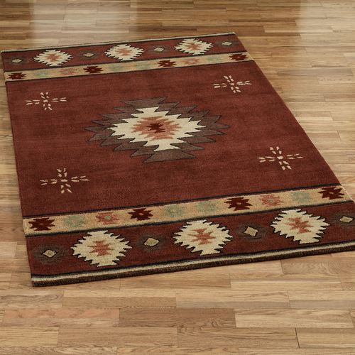 Southwest Diamond Rectangle Rug, 8' x 10', Russet