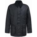 Men's Barbour Ashby Waxed Jacket - Black / Classic Tartan