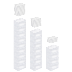 PROREGAL MegaDeal 20x Transparenter Eurobehälter BasicLine mit geschlossenem Griff und Klickdeckel | HxBxT 17x20x30cm | 7,2 Liter | Eurobox Image