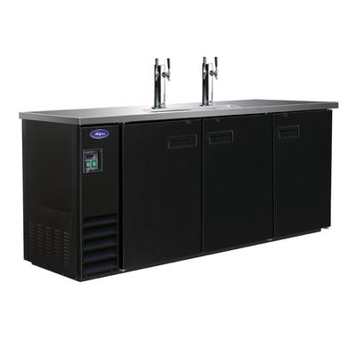 Valpro VPBD4-2 73" Kegerator Commercial Beer Dispenser w/ (3) Keg Capacity - (2) Columns, Black, 115v, Double Faucet, 2 Taps Each