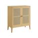 Rattan Sideboard Buffet Cabinet - Storage Cabinet, Console Table with Adjustable Shelves, Living Room, Dining Room, Natural