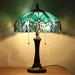 Vinplus Tiffany Table Lamp 16 Wide Handmade Stained Glass Lamp Shade 2 Light Sea Green Victorian Style Vintage Table Lamp