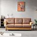 84.6" Rolled Arm Sofa, Multiple Cushions, Bench Sofa with Wood Leg