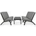 4-Piece Acacia Solid Wood Patio Conversation Set