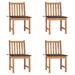 vidaXL Patio Chairs 4 pcs with Cushions Solid Teak Wood - 19.7" x 20.9" x 35.4"