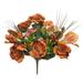 Orange Rose Amaryllis Gladiolus with Teasel Grass 26in Artificial Polysilk Faux Greenery Fake Flower Bush for Craft Outdoor Bouquet Arrangement Ceremony Wedding Floral Wall Decor (Cinnamon One each)