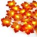 2 Pack Maple Leaves String Light Fall Garland Lights Waterproof Battery Operated Maple Leaf LED String Light with 2 Modes for Home Indoor Outdoor Garden Party Thanksgiving Decor