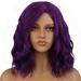 Dopi Purple Short Wigs Women Girls Curly Wavy Hair Wig 14 Synthetic Bob Wigs