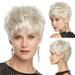women s and wig white Fashionable straight short fashionable hair silver wig