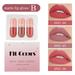 KKCXFJX Clearence 3 Capsule Lip Gloss Sets Matte Matte Matte Velvet Non Stick Cup Liquid Mouth Red Lip Glaze 4ML*3 Gifts