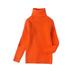 Lovskoo Toddler Kids Baby Knit Turtleneck Sweater High Neck Top Soft Solid Warm Sweater Crochet Pullover Knit Sweater Autumn Winter Sweater Baby Clothes Orange