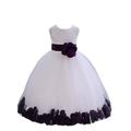 Ekidsbridal Satin White Purple Tulle Petal Christmas Junior Bridesmaid Recital Easter Holiday Wedding Pageant Communion Princess Birthday Girl Clothing Baptism 302S size 2 Flower Girl Dress