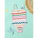 Toddler Girls Polka Dot And Wave Print One Piece Swimsuit Swimwear Beachwear S221905X White 6Y(46IN)