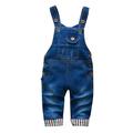 ZMHEGW Boys/Girls Adjustable Denim Pants Cute Print Overalls Baby Denim Overalls Jumpsuits for 0-12M