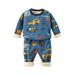 Kids Toddler Baby Girls Boys Autumn Winter Cartoon Print Cotton Long Sleeve Pants Pullover Sleepwear Set Clothes Cute Clothes for Teen Girls Long Sleeve Girl Active Wear