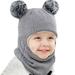 Kid Baby Boy Girl Hooded scarf Caps Hat Winter Warm Knit Flap Cap Scarf Bath Hat Baby Girl Winter Hat