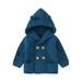 Lovskoo 2024 Toddler Knit Sweater Infant Baby Boys Girls Solid Cute Ears Knitted Tops Warm Coat Clothes Fall Winter Sweater Infant Kids Children Baby Clothes Blue