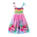 Toddler Kids Girls Floral Bohemian Flowers Sleeveless Beach Straps Dress Princess Clothes Long Sleeve Shirt Kids Dresses Baby Girl