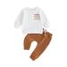 wybzd Toddler Baby Boy Halloween Outfits Pumpkin Patch Crew Long Sleeve Sweatshirt with Long Pants